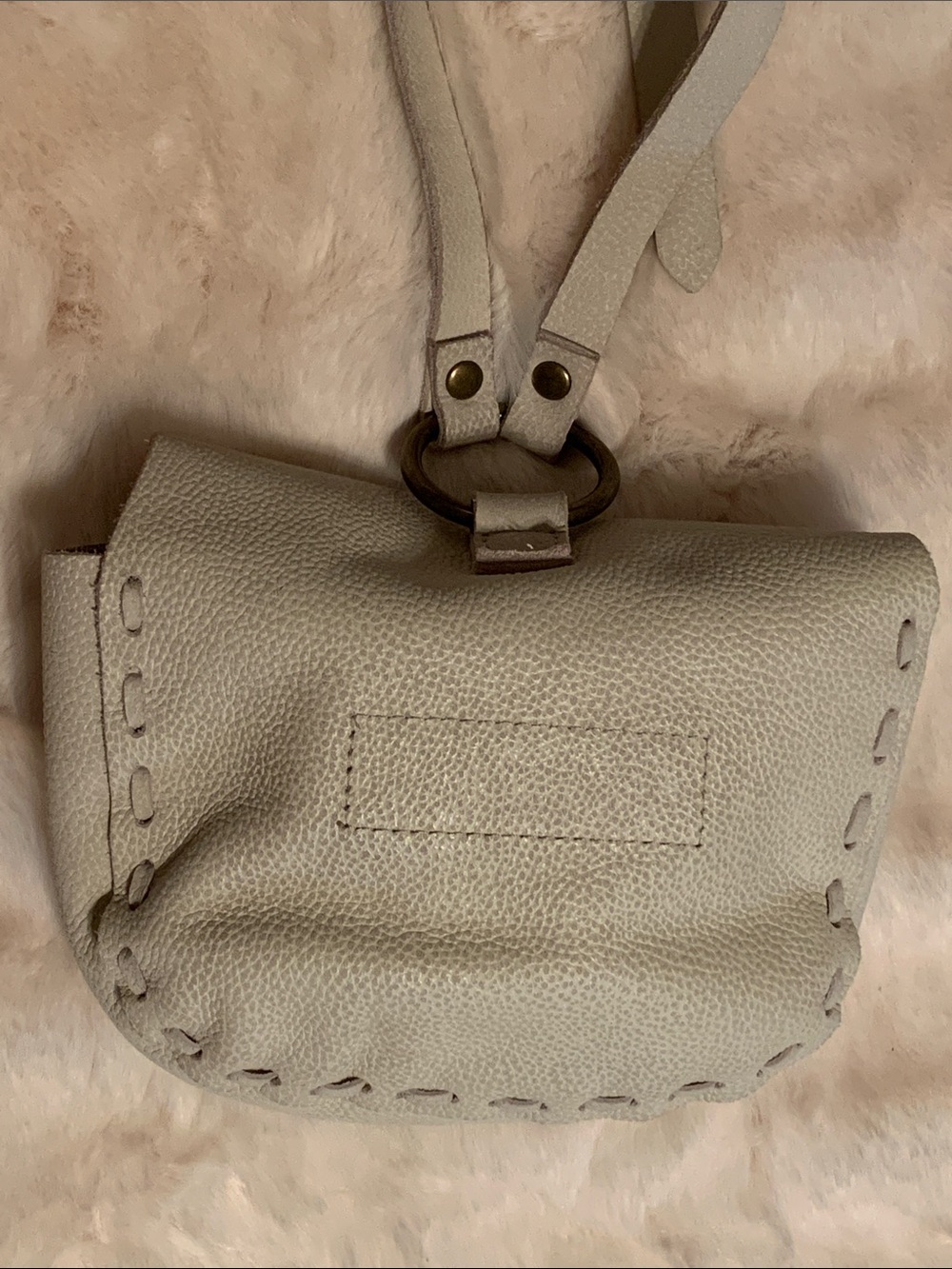 Free People Leather Crossbody Small Purse Vintaged Ivory - Picture 10 of 14